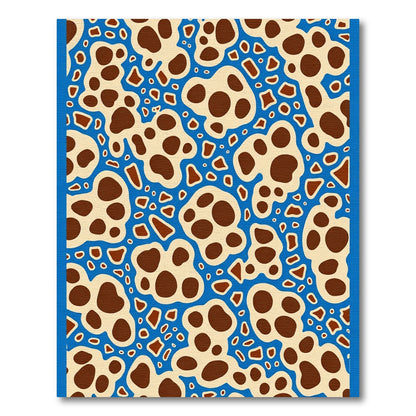 Blue Taupe Abstract Organic Shape Rug
