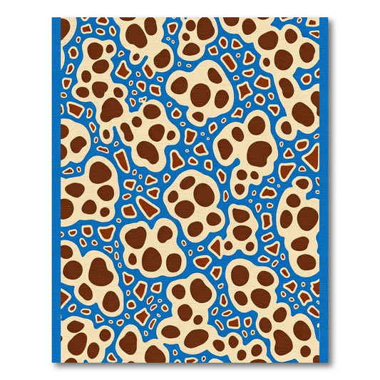 Blue Taupe Abstract Organic Shape Rug