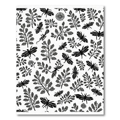 Black White Dragonfly Leaf Nature Repeat Rug