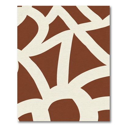 Modern Terracotta Curve Interlocking Rug