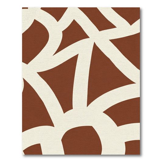 Modern Terracotta Curve Interlocking Rug