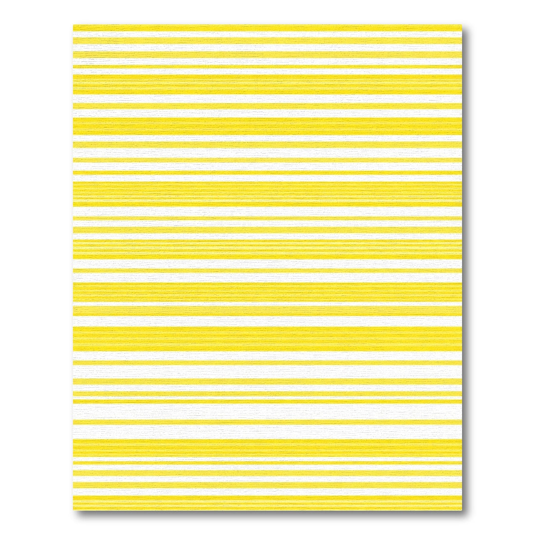 Vibrant Yellow White Stripe Accent Rug
