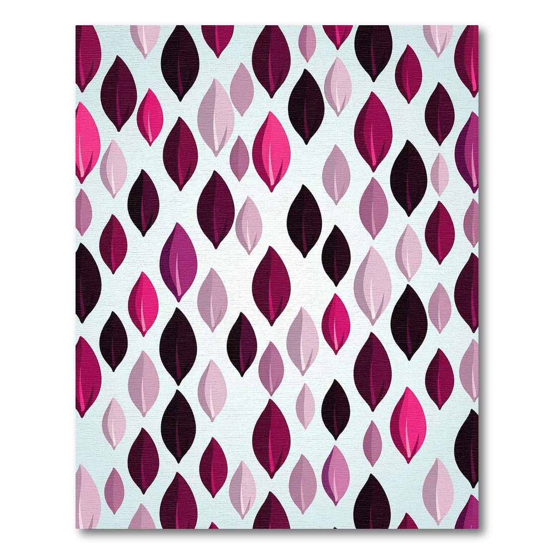 Deep Berry Pink Leafy Overlay Rug