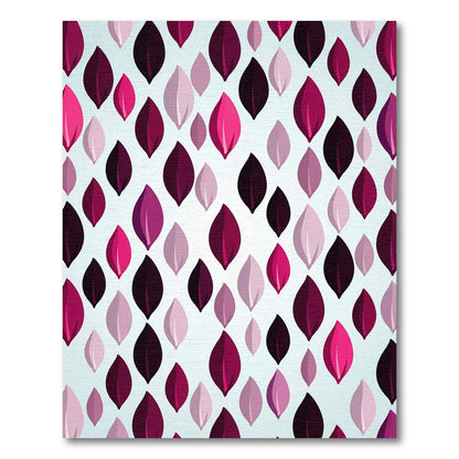 Deep Berry Pink Leafy Overlay Rug