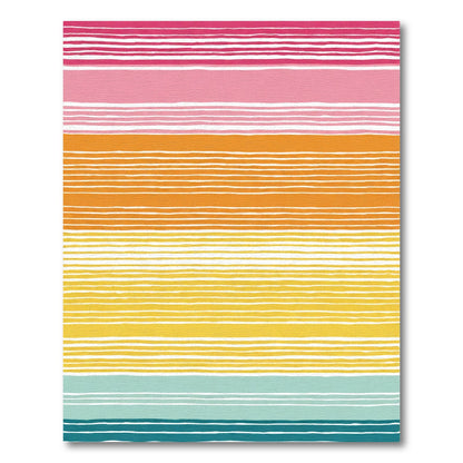 Vibrant Sunset Ombre Striped Rug