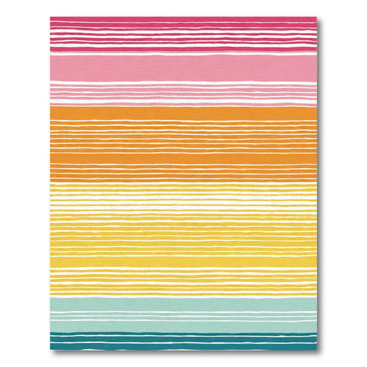 Vibrant Sunset Ombre Striped Rug