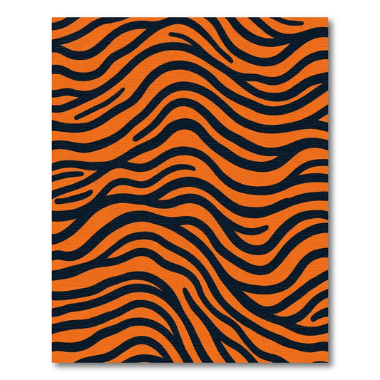 Vivid Orange Wave Animal Print Rug