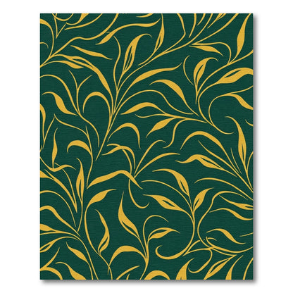 Emerald Gold Leaf Swirl Rug
