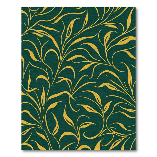 Emerald Gold Leaf Swirl Rug