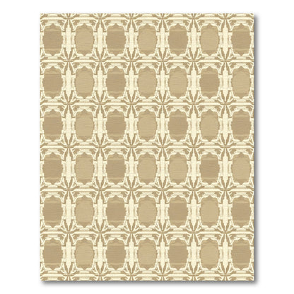 Tan Ogee Repeating Geometric Rug