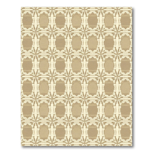 Tan Ogee Repeating Geometric Rug
