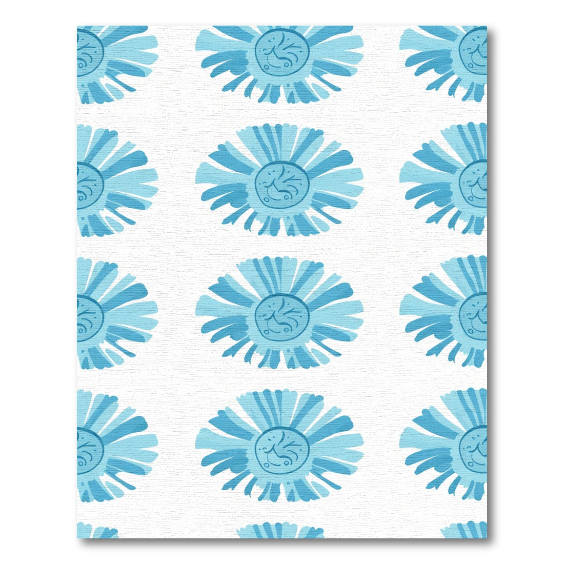 Light Blue Floral Medallion Rug