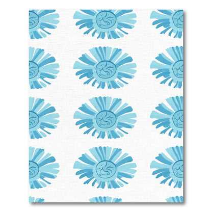 Light Blue Floral Medallion Rug