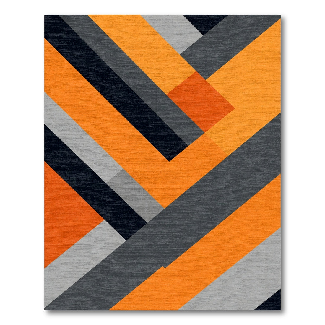Modern Orange Gray Slate Angular Rug