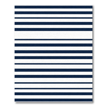 Classic Navy White Striped Rug