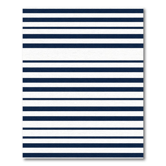 Classic Navy White Striped Rug