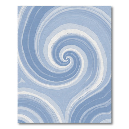 Hypnotic Blue Swirling Spirals Rug