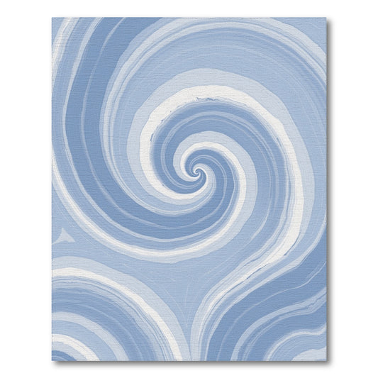 Hypnotic Blue Swirling Spirals Rug