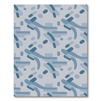 Blue Geometric Modern Area Rug