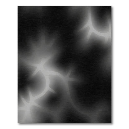 Abstract Black White Organic Swirl Rug