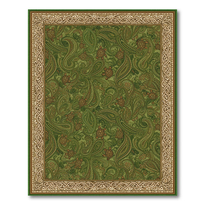 Green Paisley Sea Turtle Area Rug