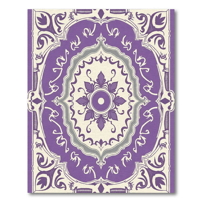 Elegant Purple Floral Mandala Rug