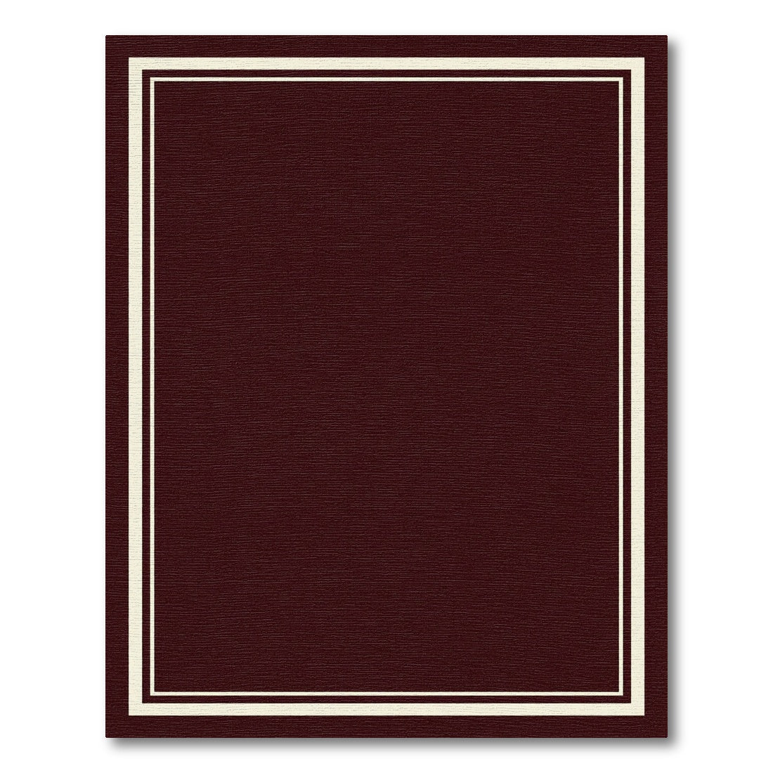 Deep Maroon Bordered Frame Rug