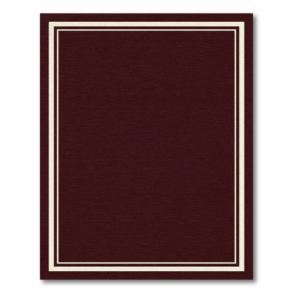 Deep Maroon Bordered Frame Rug