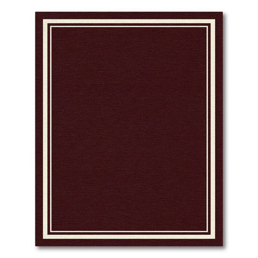 Deep Maroon Bordered Frame Rug