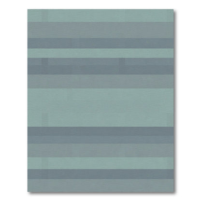 Serene Blue Gray Horizontal Stripes Rug