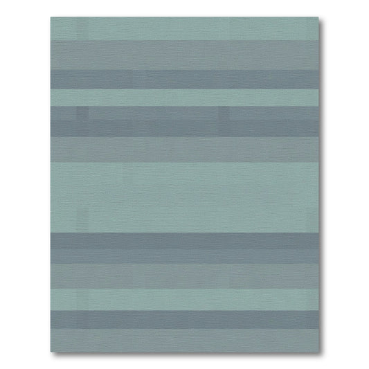 Serene Blue Gray Horizontal Stripes Rug