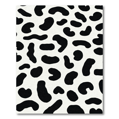 Black White Amoeba Spots Rug