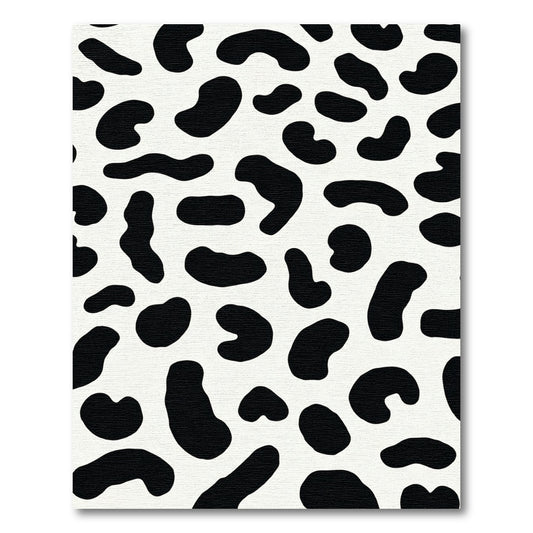 Black White Amoeba Spots Rug