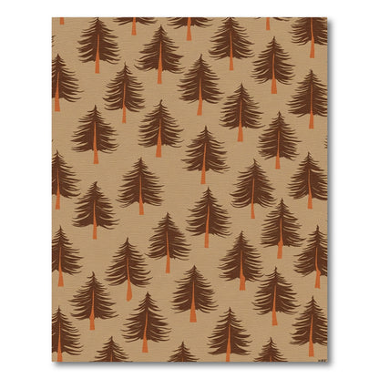 Brown Pine Tree Forest Pattern Rug
