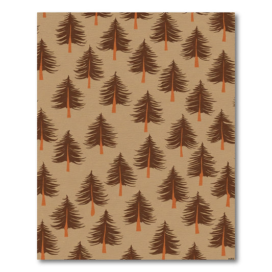 Brown Pine Tree Forest Pattern Rug