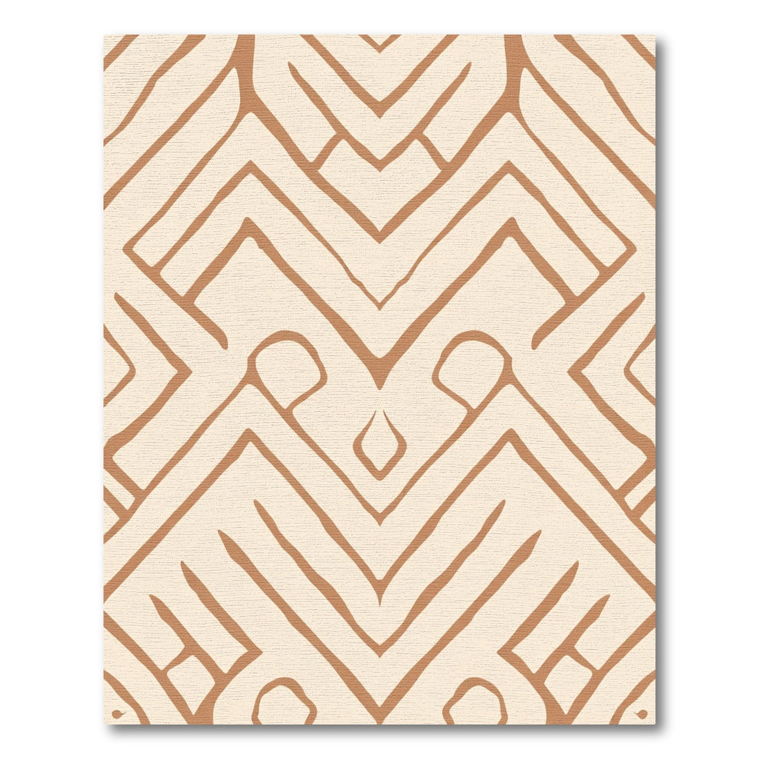 Cream Beige Geometric Zigzag Pattern Rug