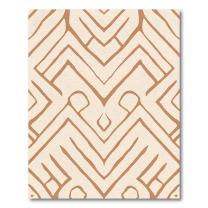 Cream Beige Geometric Zigzag Pattern Rug