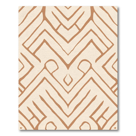 Cream Beige Geometric Zigzag Pattern Rug