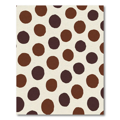 Earthy Brown Polka Dot Round Rug