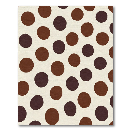 Earthy Brown Polka Dot Round Rug