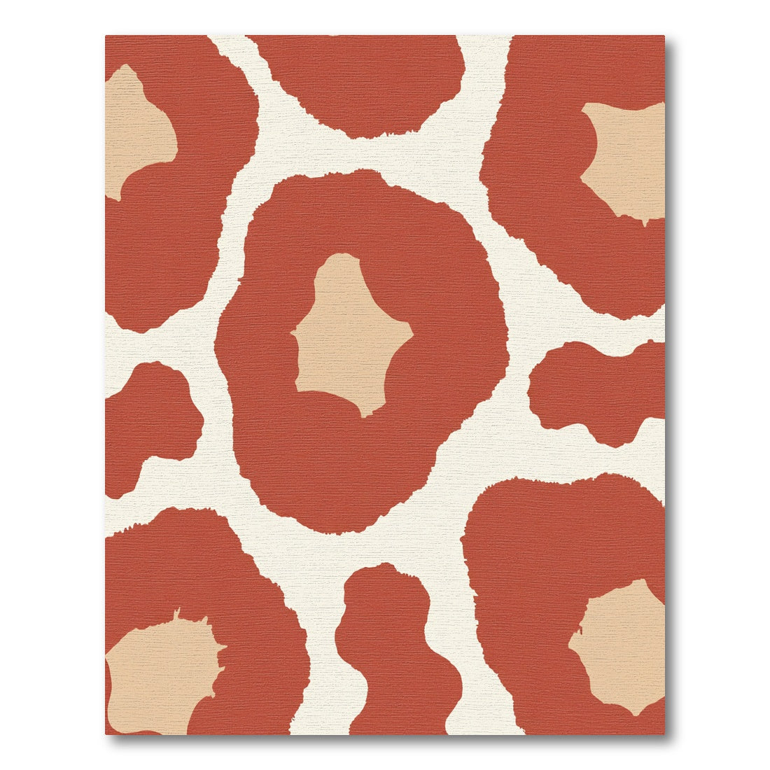 Terracotta Beige Abstract Spots Rug