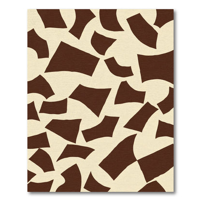 Cream Brown Abstract Geo Shards Rug