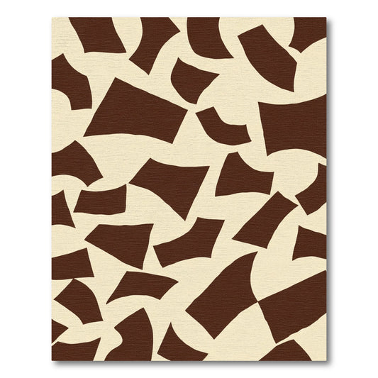 Cream Brown Abstract Geo Shards Rug