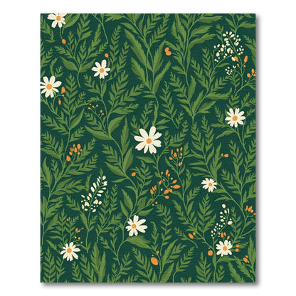 Emerald Green Vintage Floral Garden Rug