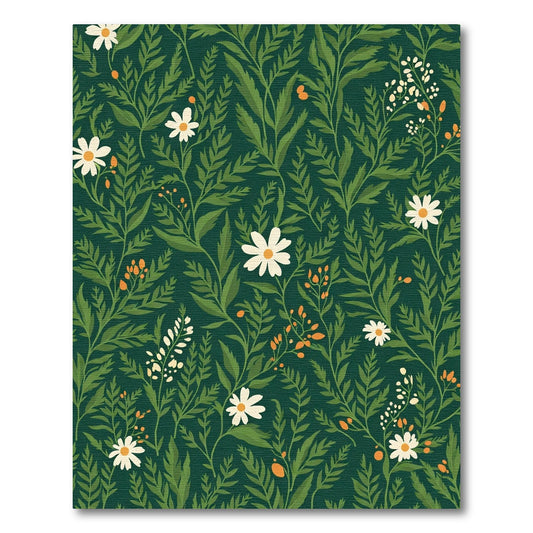 Emerald Green Vintage Floral Garden Rug