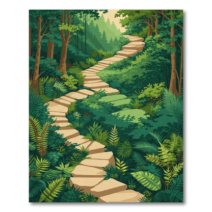Verdant Forest Stone Path Rug