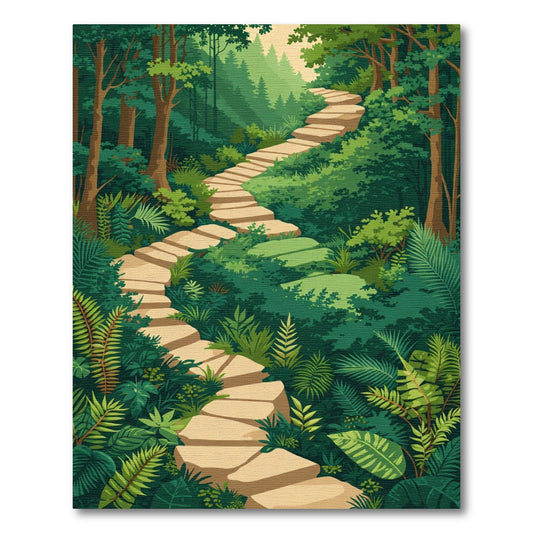 Verdant Forest Stone Path Rug
