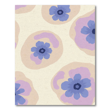 Purple Blue Floral Abstract Bloom Rug