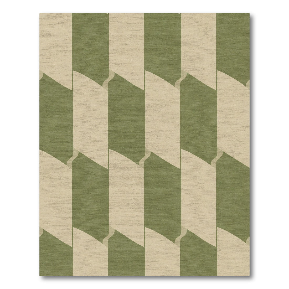 Sage Olive Geometric Overlay Rug