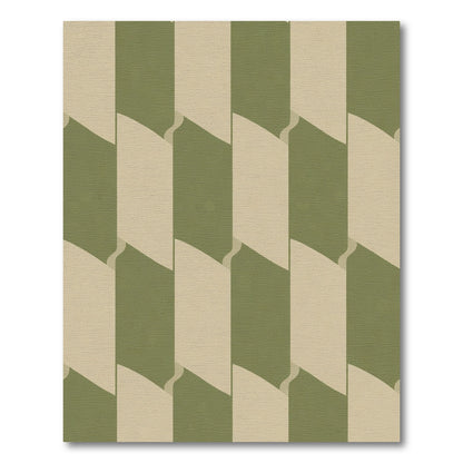 Sage Olive Geometric Overlay Rug